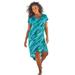 Plus Size Women's High-Low Cover Up by Swim 365 in Blue Mixed Animal (Size 30/32) Swimsuit Cover Up