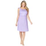 Plus Size Women's Short Supportive Gown by Dreams & Co. in Soft Iris Dot (Size M)