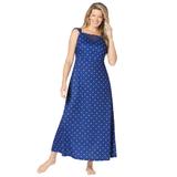 Plus Size Women's Long Supportive Gown by Dreams & Co. in Evening Blue Dot (Size 1X)