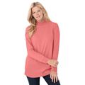 Plus Size Women's Perfect Long-Sleeve Mockneck Tee by Woman Within in Sweet Coral (Size L) Shirt