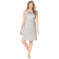 Plus Size Women's Short Supportive Gown by Dreams & Co. in Heather Grey Dot (Size 4X)