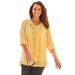 Plus Size Women's Modern Romance Ruffle Blouse by Catherines in Canary (Size 5X)