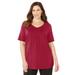 Plus Size Women's Suprema® Pintuck Tee by Catherines in Classic Red (Size 4X)