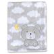 Baby Essentials Plush Fleece Throw and Receiving Baby Blankets for Boys and Girls (Grey Bear)