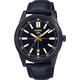 Casio MTP-VD02BL-1E Men's Black IP Black Dial Leather Band 3-Hand Analog Watch