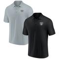 Men's Fanatics Branded Black/Silver Las Vegas Raiders Home and Away 2-Pack Polo Set