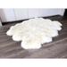 White 2.13 x 2.75 in Area Rug - Mercer41 Novelty Wrentham Solid Color Handmade Sheepskin Area Rug in Sheepskin | 2.13 W x 2.75 D in | Wayfair