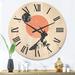 East Urban Home Minimalist Mountain Sun & Moon Wood Wall Clock Solid Wood in Brown | 29 H x 29 W x 1 D in | Wayfair