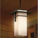 Loon Peak® Wilmslow 1-Light Outdoor Hanging Lantern Glass/Metal/Steel in Brown/Gray | 16 H x 6.5 W x 6.5 D in | Wayfair