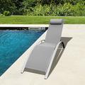 Latitude Run® Outdoor Patio Chaise Lounge Chairs 5 Adjustable Backrest Positions Recliner Chair Metal in Gray | 35.8 H x 23 W x 72 D in | Wayfair