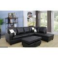 Multi Color Sectional - Latitude Run® 103.5" Wide Faux Leather Right Hand Facing Sofa & Chaise Faux Leather | 35 H x 103.5 W x 74.5 D in | Wayfair