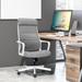 Inbox Zero Adjustable Mesh Office Task Chair Heating Lumbar Support Headrest Black Upholstered/Mesh in Gray/White/Black | Wayfair