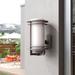 Brayden Studio® Nicholas Outdoor Wall Lantern Aluminum/Glass/Metal in White/Brown | 13.25 H x 8 W x 6.5 D in | Wayfair