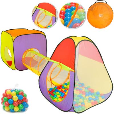 Spielwerk - Spielzelt 3-teilig Pop Up Funktion inkl. 200 Bälle Tragetasche Kinderzimmer Kinder