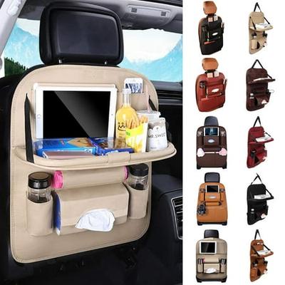 Car Seat Back Storage Bag Organizer Holder Pocket Bag with Foldable Table Tray 