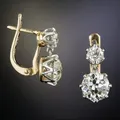 Boucles d'Oreilles en Clip Blanc et Or Bijoux de ixde Mariage Accessoires pour Dames Cadeau