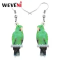 WEVENI-Boucles d'oreilles perroquet oiseaux éclecultes vertes en acrylique goutte d'anime bijoux