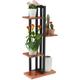 Relaxdays - Scaffale Portavasi, 4 Ripiani Quadrati, Mobile Portafiori in Metallo, 93x42,5x22,5 cm,