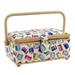 Dritz Small Sewing Basket Colorful Thread Spools