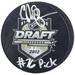 Chris Driedger Seattle Kraken Autographed 2012 NHL Draft Logo Hockey Puck with "#76 Pick" Inscription