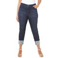 Plus Size Women's Shimmer Cuff Jean by Catherines in Manhattan Wash (Size 24 W)