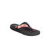 Wide Width Women's The Sylvia Soft Footbed Thong Slip On Sandal by Comfortview in Tropical Leaf (Size 8 W)