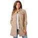 Plus Size Women's Long Denim Jacket by Jessica London in New Khaki (Size 28 W) Tunic Length Jean Jacket