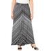 Plus Size Women's AnyWear Maxi Skirt by Catherines in Black White Stripe (Size 1X)