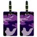 Graphics and More Purple Camouflage Army Soldier Luggage Tag Set