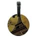 Graphics and More Eiffel Tower Paris Vintage Round Leather Luggage ID Bag Tag