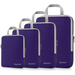 Gonex Compression Packing Cubes, 4pcs Expandable Storage Travel Luggage Bags Organizers (Purple)