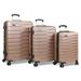 Dejuno Cortex Lightweight 3-Piece Hardside Spinner Luggage Set - Rose Gold