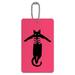 Black Cat Being Lifted Luggage Card Suitcase Carry-On ID Tag