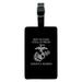 Not as Lean Still as Mean Always a Marine USMC White Black Officially Licensed Rectangle Leather Luggage Card Suitcase Carry-On ID Tag