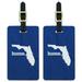 Graphics and More Florida FL Home State Luggage Suitcase ID Tags Set of 2 - Textured Navy Blue