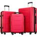 Expanable Spinner Wheel 3 Piece Luggage Set Abs Lightweight Suitcase With