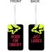 Large Hard Plastic Double Sided Luggage Identifier Tag - Ready For Takeoff/Just Landed-Pink/Green