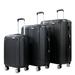 Yukon S 3-Piece TSA Anti-Theft Spinner Luggage Set, Black