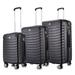 Rivolite Black Luggage Set with TSA Lock (3-Piece Set) and expandable