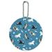 Frolicking Horses Pattern Round Luggage ID Tag Card Suitcase Carry-On