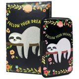 Miami CarryOn RFID Protected Wallet and Passport Cover Set (Lazy Sloth)