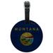 Rustic Montana State Flag Distressed USA Round Leather Luggage Card Suitcase Carry-On ID Tag