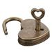 Yesbay Vintage Heart Shape Mini Padlock Bag Travel Suitcase Luggage Box Case Key Lock,Padlock