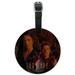 Farscape Crew Group Shot With Logo Weapons Raised John Crichton Aeryn Sun Round Leather Luggage Card Suitcase Carry-On ID Tag