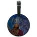 Farscape Crew Zhaan and Ka D'Argo Aliens Round Leather Luggage Card Suitcase Carry-On ID Tag