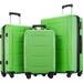 3-in-1 Portable Suitcase Sets with 4-Wheel, Lightweight Hardside Expandable Luggage with TSA Lock, Heavyweight Suitcase Set: 20"/ 24''/ 28", Large Capacity Storage for Traveling, Green, S6614