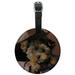 Yorkie Yorkshire Terrier Puppy Dog in Briefcase Trunk Suitcase Round Leather Luggage Card Suitcase Carry-On ID Tag