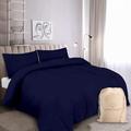 Super King Size Duvet Cover Set, 1000 TC 3 Pc Quilt Cover, Navy Blue Bedding Set, Cotton Duvet Covers, (1 Duvet Cover Super King Size, 2 Pillowcases), Soft Egyptian Cotton Bedding