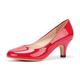Phorecys Women's Kitten Heels Round Toe Dress Court Shoes Work Comfort Pumps Patent Red US 11-UK 8.5