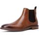 DESAI Men's Chelsea Boots Slip-On Casual Formal Comfortable Leather Walking Shoes Classic Ankle Boots, Brown, 12 UK